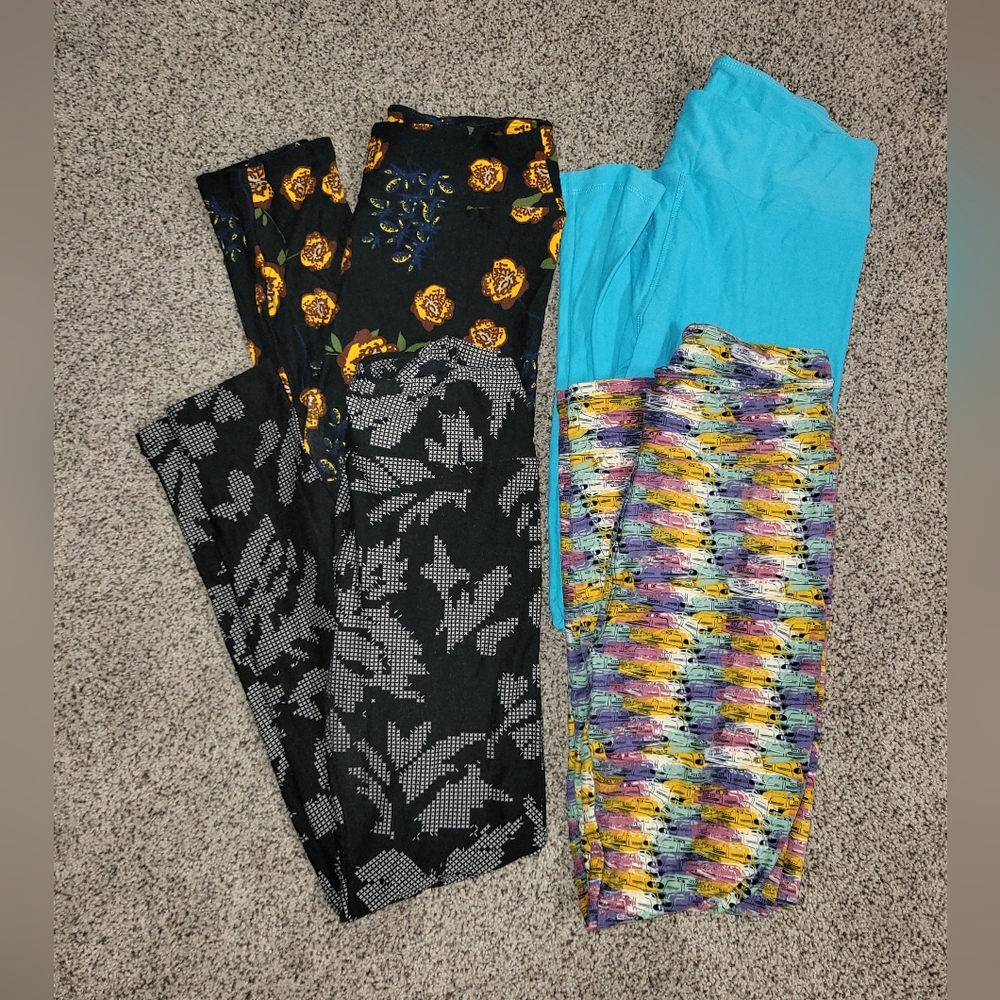LuLaRoe Women's Leggings Set - Black, Blue, Multicolor